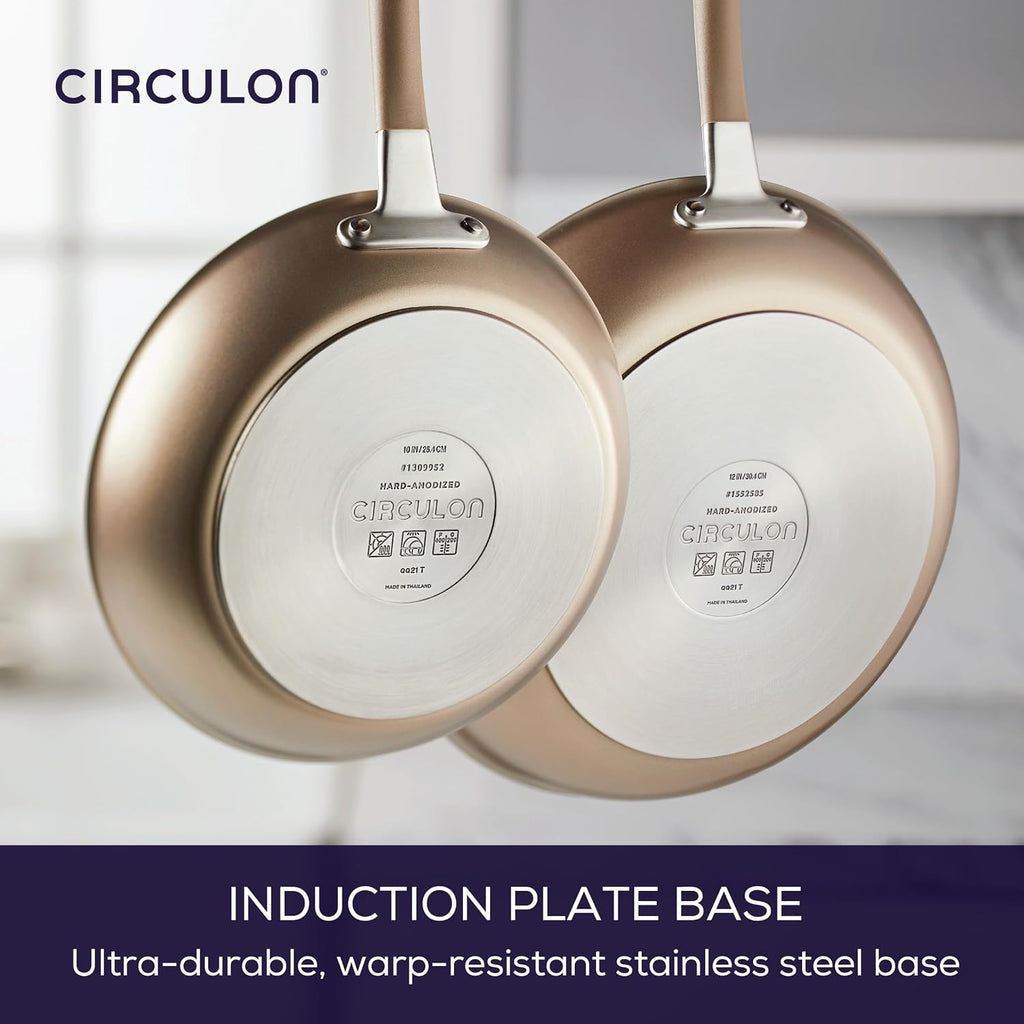 Premier Professional Hard Anodized Nonstick Cookware Induction Pots and Pans Set Nonstick, Home Essentials, 12-Piece, Bronze