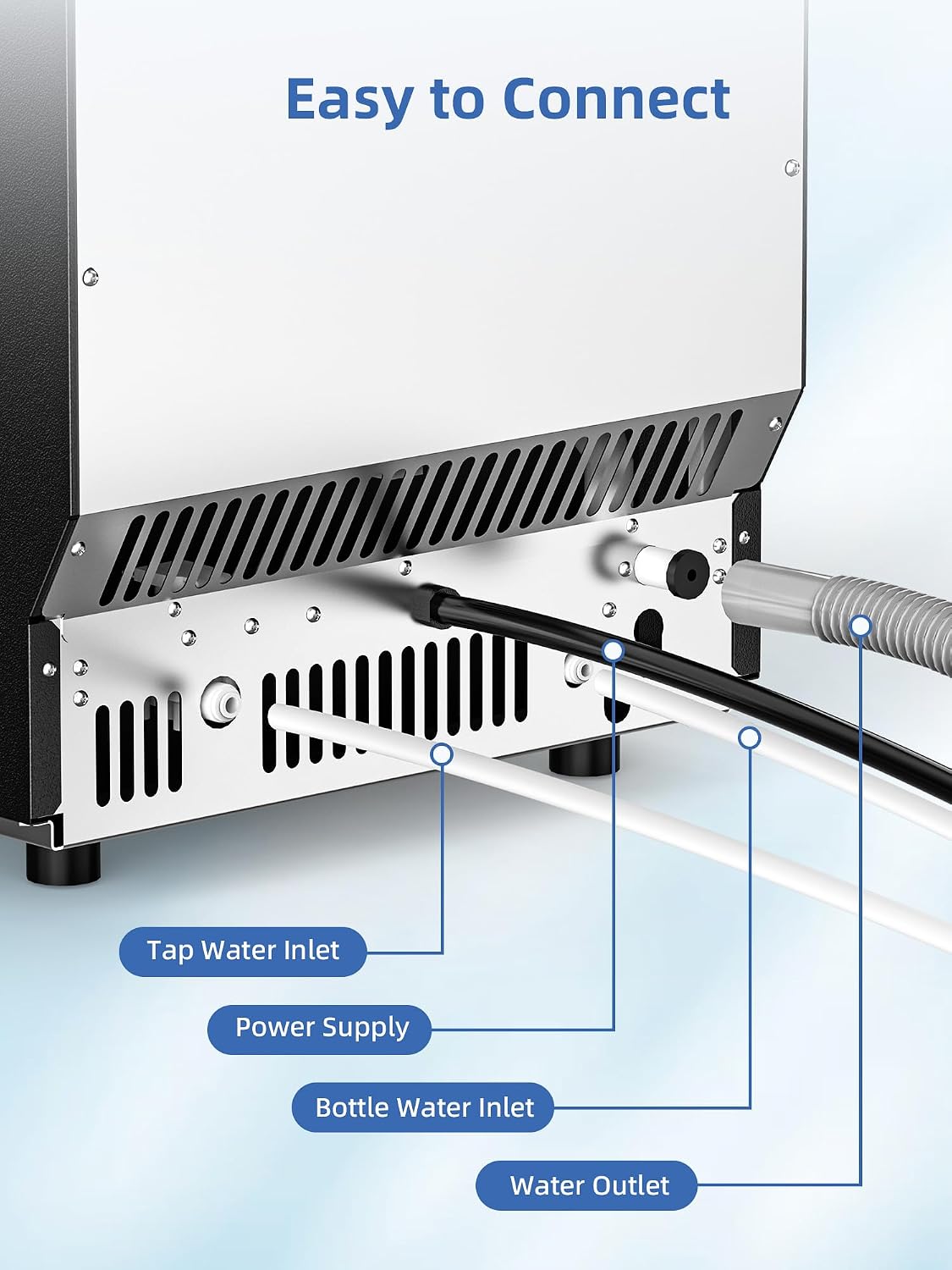 Commercial Ice Maker Machine 100Lbs/24H, Stainless Steel Undercounter Ice Maker with 33Lbs Storage Capacity, Self-Cleaning Freestanding Ice Machine for Home, Bar, Restaurant, Office, Outdoor