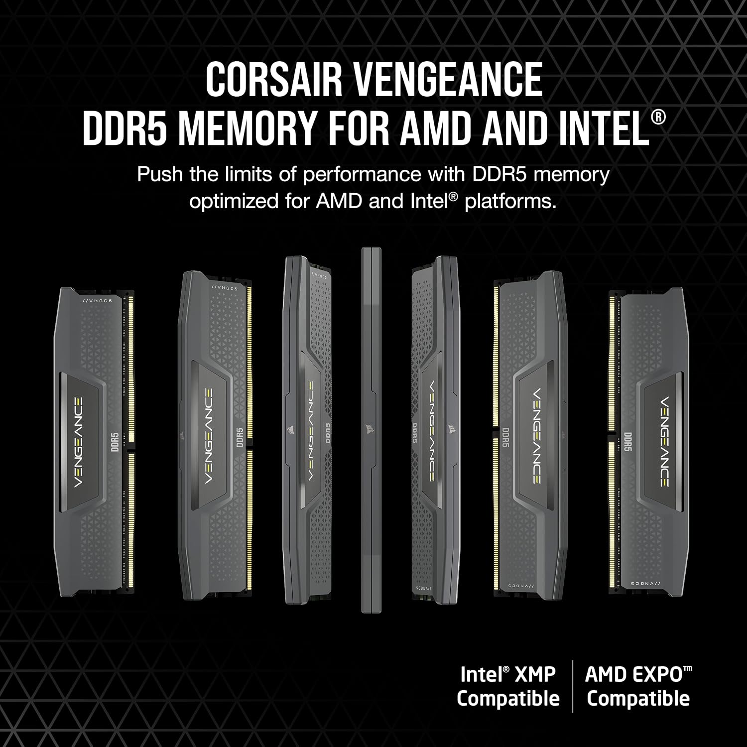 CORSAIR Vengeance DDR5 RAM 32GB (2x16GB) Up to 6000MHz CL30-36-36-76 1.40V AMD EXPO Intel XMP 3.0 Computer Memory – Grey (CMK32GX5M2B6000Z30)