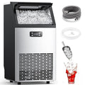 Commercial Ice Maker Machine 100Lbs/24H, Stainless Steel Undercounter Ice Maker with 33Lbs Storage Capacity, Self-Cleaning Freestanding Ice Machine for Home, Bar, Restaurant, Office, Outdoor